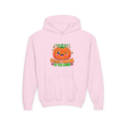 Youth Hoodie — "Cutest Pumpkin in the Patch" Cute Halloween Pumpkin Pullover