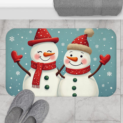 Festive Snowman Bath Mat, Holiday Decor, Winter Home Accessory, Christmas Gift, Cute Bathroom Decor