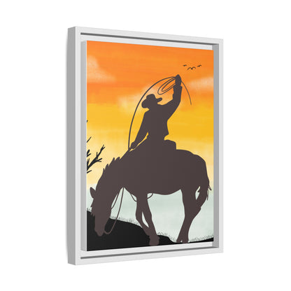 Framed Cowboy Rodeo Art Print Canvas Wall Decor Western Home Decor Rustic Cowboy Gift Equestrian Wall Art Country Themed Art Housewarming Gift
