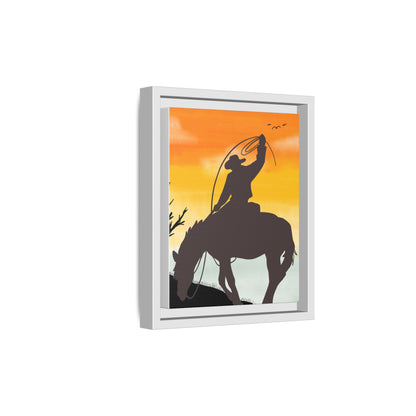 Framed Cowboy Rodeo Art Print Canvas Wall Decor Western Home Decor Rustic Cowboy Gift Equestrian Wall Art Country Themed Art Housewarming Gift