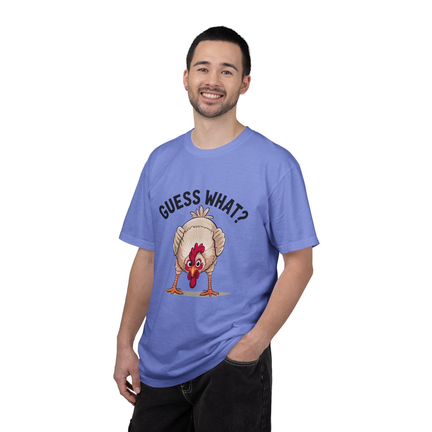 Chicken Butt T-Shirt "Guess What? Chicken Butt!" Funny Novelty Tee Conversation Starter Humorous Statement