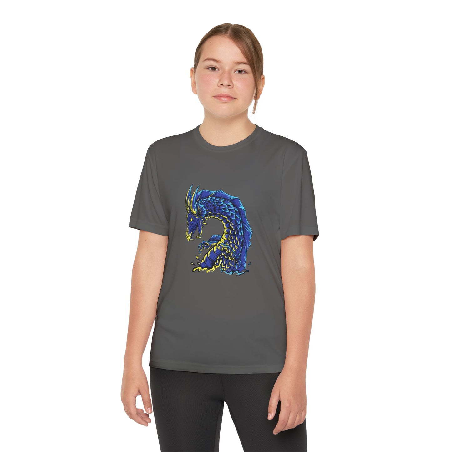 T-Shirt  Youth Dragon Graphic Tee Competitive Spirit Shirt for Kids Epic Dragon Art Birthday Gift Sports Event Apparel