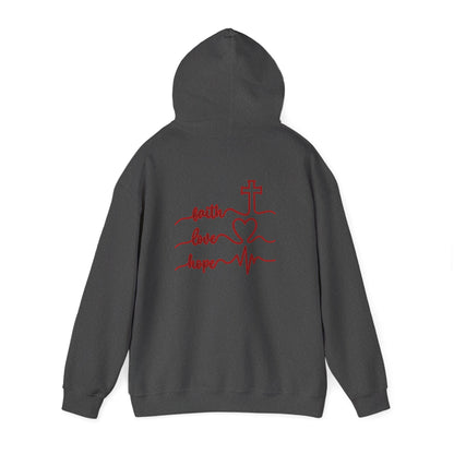 Sweatshirt Faith & Love Heavy Blend Hoodie Unisex Sweatshirt for Inspiration and Comfort Christian Religious Gift