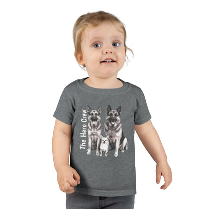 Toddler T-Shirt "The Hero Crew" German Shepherd & Pup Graphic