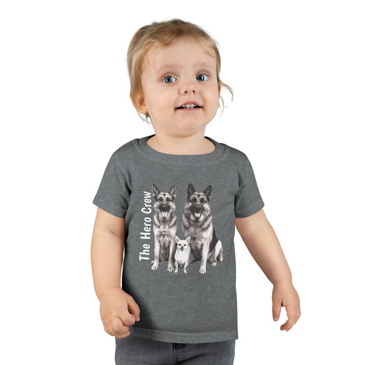 Toddler T-Shirt "The Hero Crew" German Shepherd & Pup Graphic