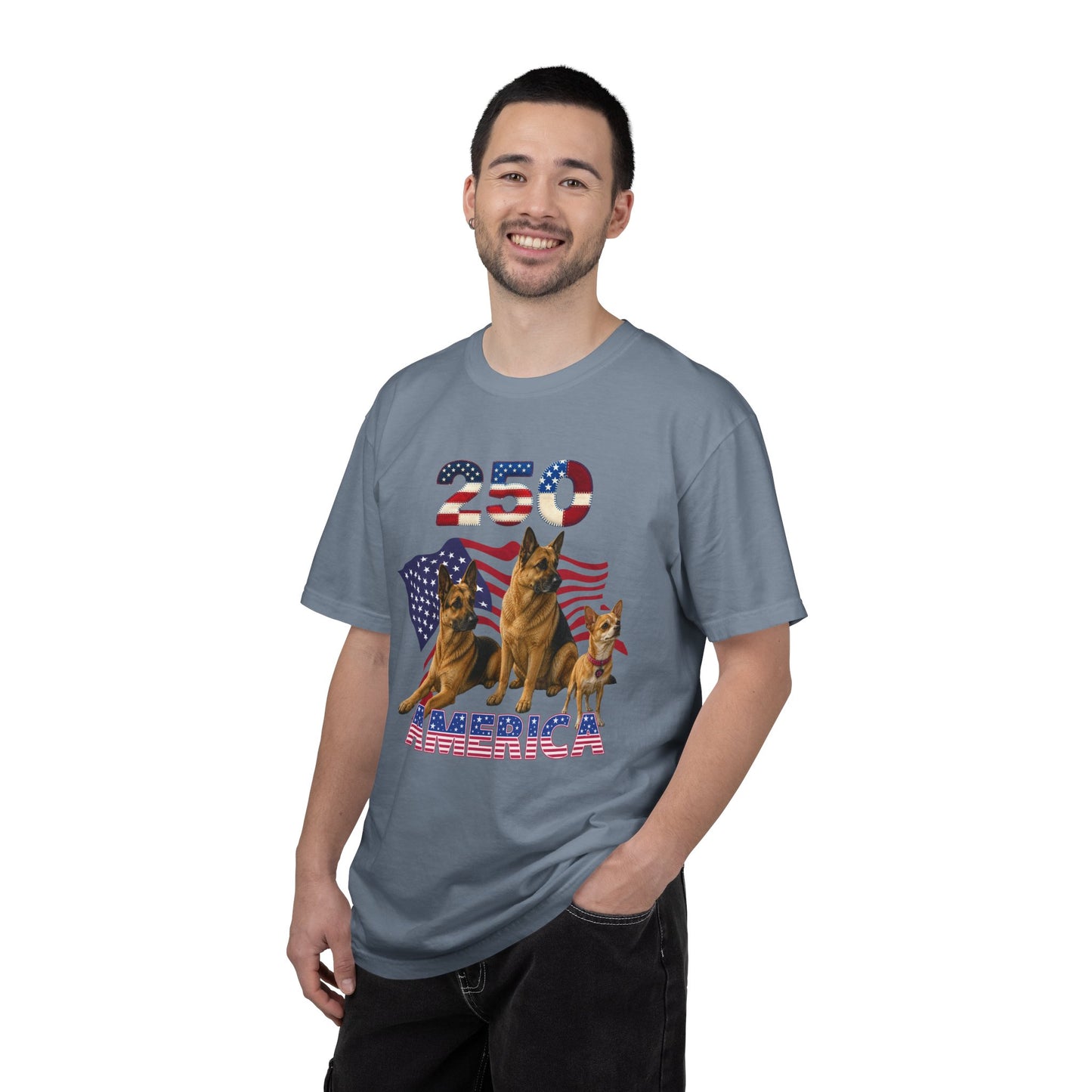 250 America German Shepherds Patriotic T-Shirt