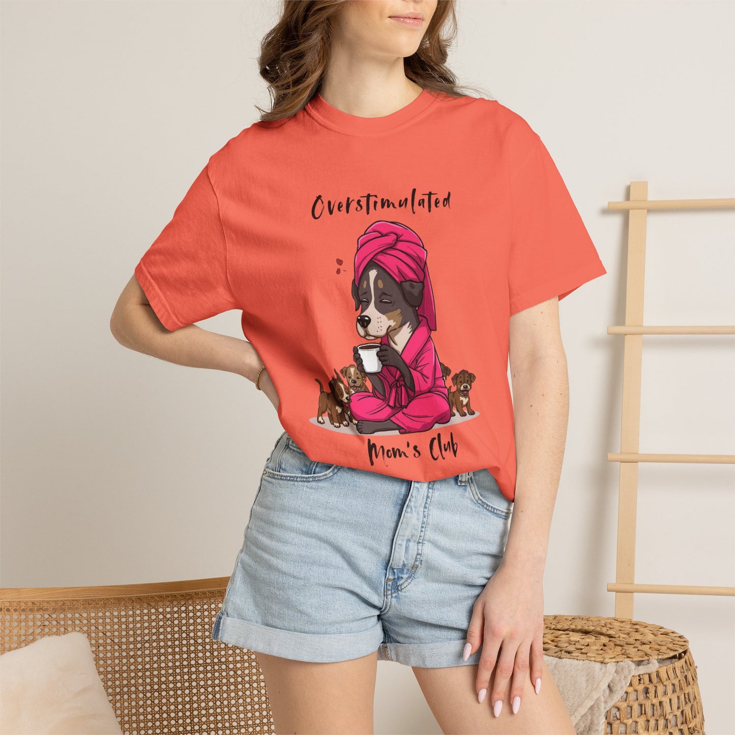 dog mom shirt, tired mama tee, overstimulated mom, mother tshirt, funny puppy shirt, puppy graphic tee, coffee lover gift, exhausted parent, dog mom gift, mama shirt, funny mom tee, puppy mom shirt...