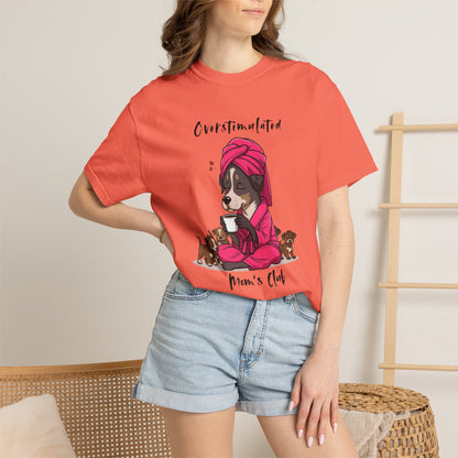 dog mom shirt, tired mama tee, overstimulated mom, mother tshirt, funny puppy shirt, puppy graphic tee, coffee lover gift, exhausted parent, dog mom gift, mama shirt, funny mom tee, puppy mom shirt...