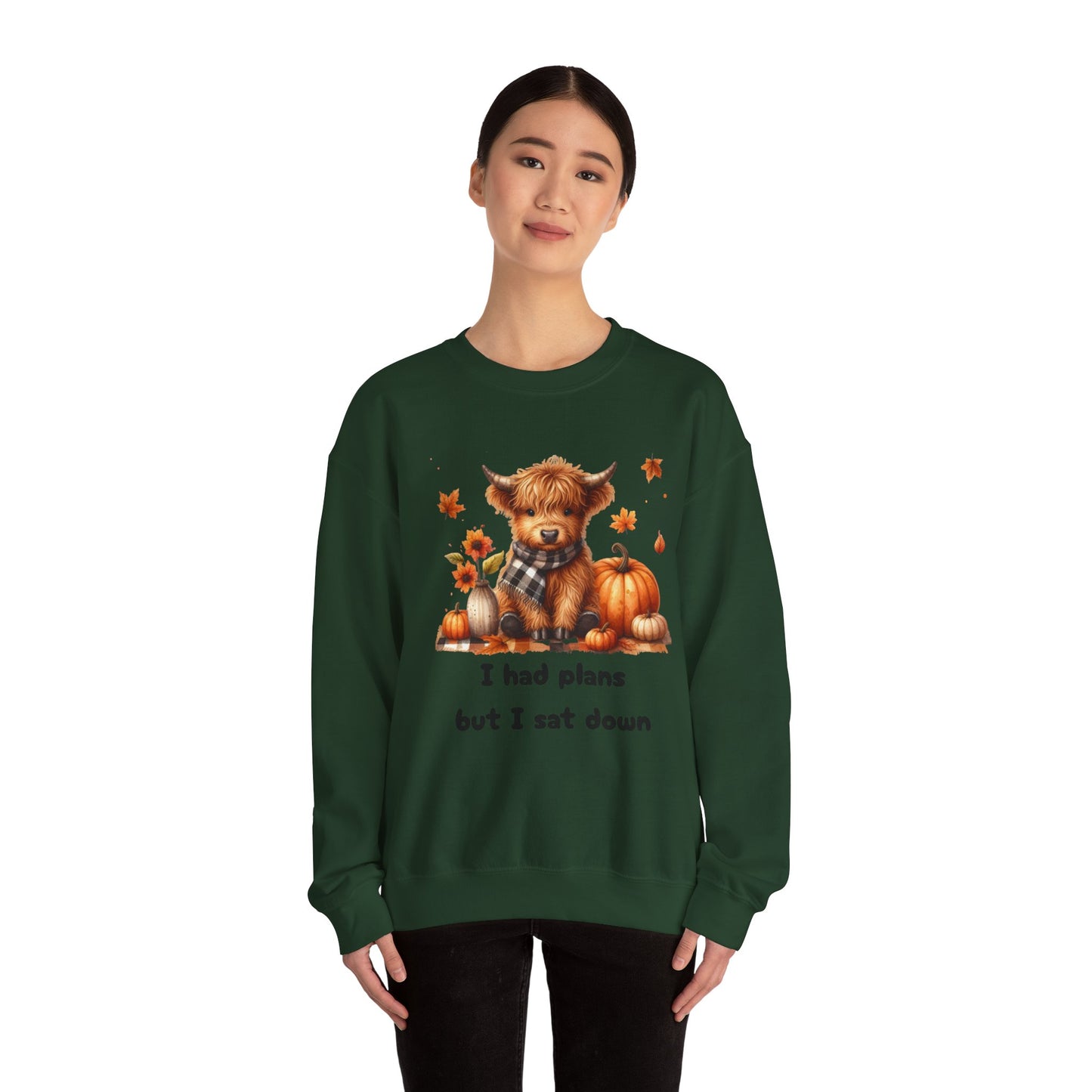 Sweatshirt Autumn Wear Funny Crewneck Pullover Fall Fashion Farm Style Cozy  Casual Outfit Highland Cow Design Print Comfort Wear Cotton Blend