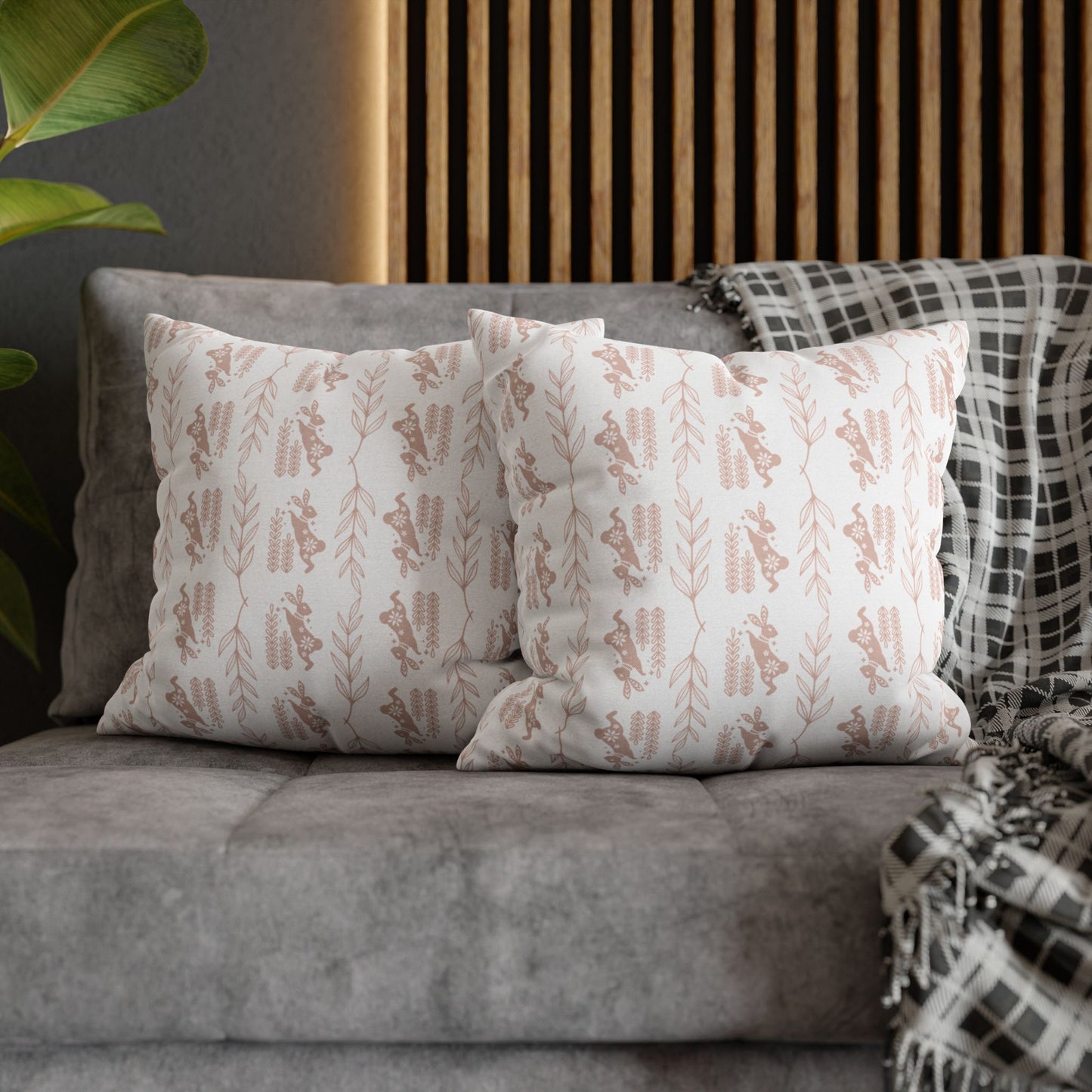 Boho Blush Floral Throw Pillowcase