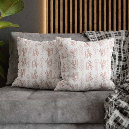 Boho Blush Floral Throw Pillowcase