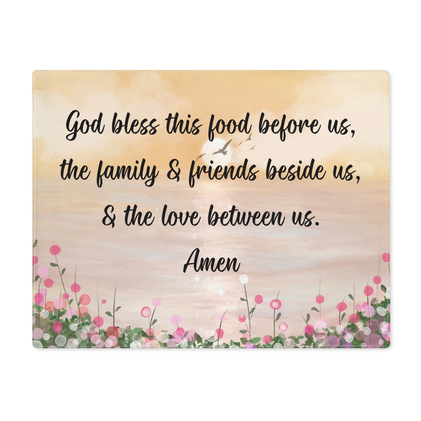 Placemat Inspirational Placemat God Bless This Food Family & Friends Decor Prayer Table Decor Wedding Gift Kitchen Table Setting Gift Idea