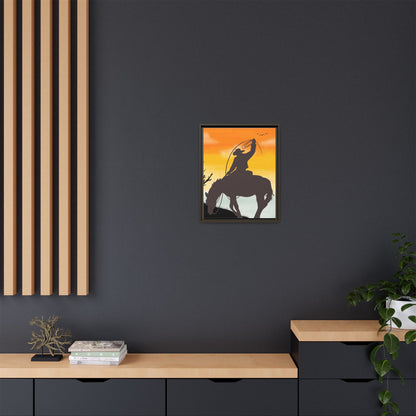 Framed Cowboy Rodeo Art Print Canvas Wall Decor Western Home Decor Rustic Cowboy Gift Equestrian Wall Art Country Themed Art Housewarming Gift