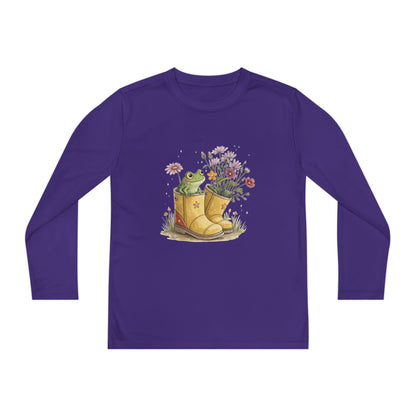 Youth Long Sleeve Tee — Froggy Garden Boots Illustration