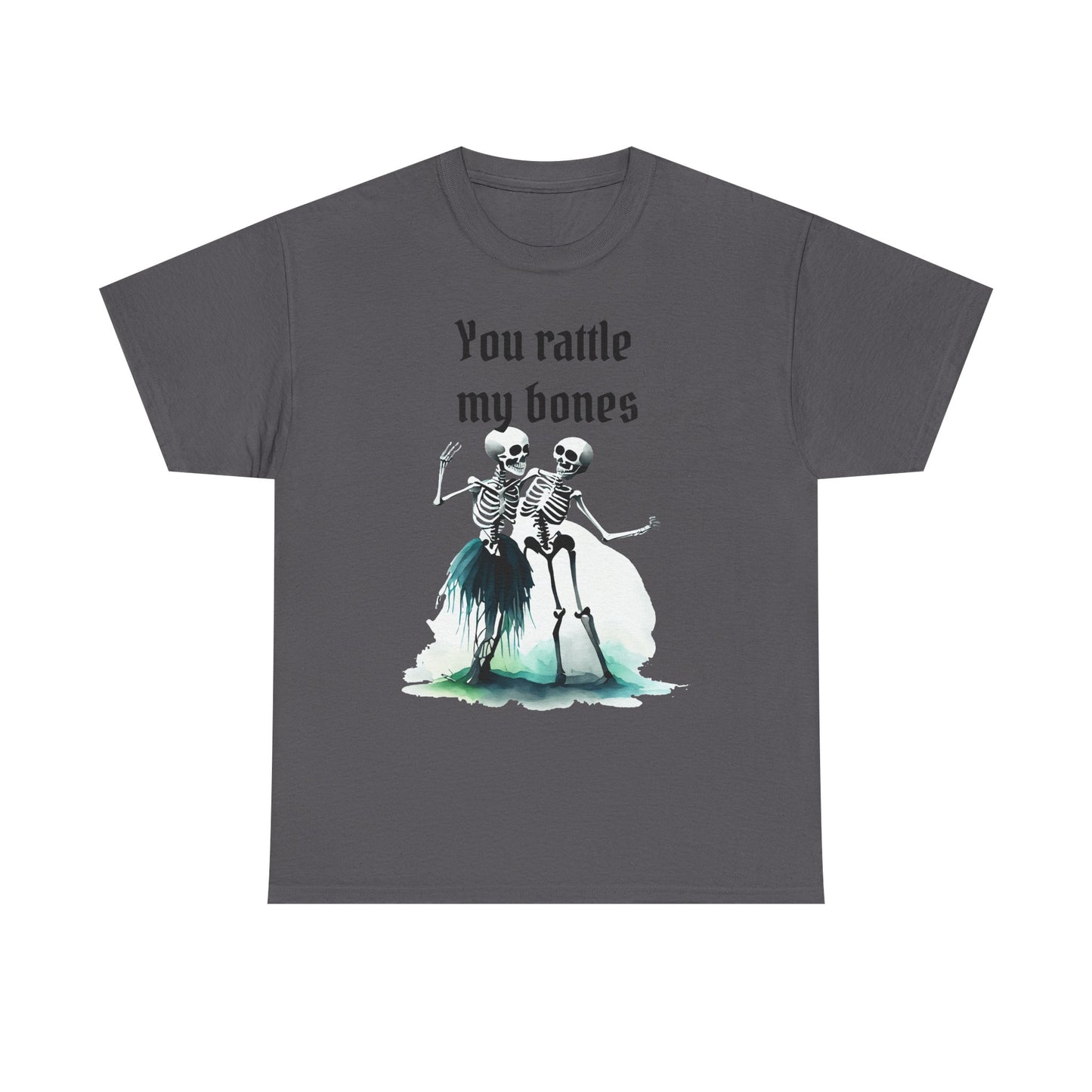 T-Shirt Skeleton Dance Tee  You Rattle My Bones Halloween Shirt Unisex Graphic Tee Cute Skeleton Costume Spooky Season Apparel