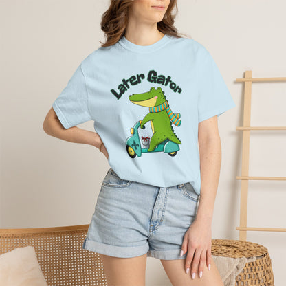 Later Gator After While Gator T-Shirt Cute Cartoon Alligator Scooter Tee Gift