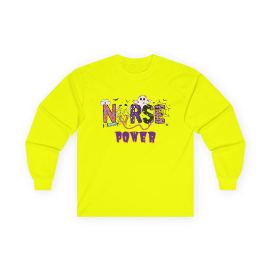 T-Shirt Nurse Power Long Sleeve Tee Unisex Shirt for Nurses Gift for Healthcare Workers Medical Appreciation Everyday Casual Wear