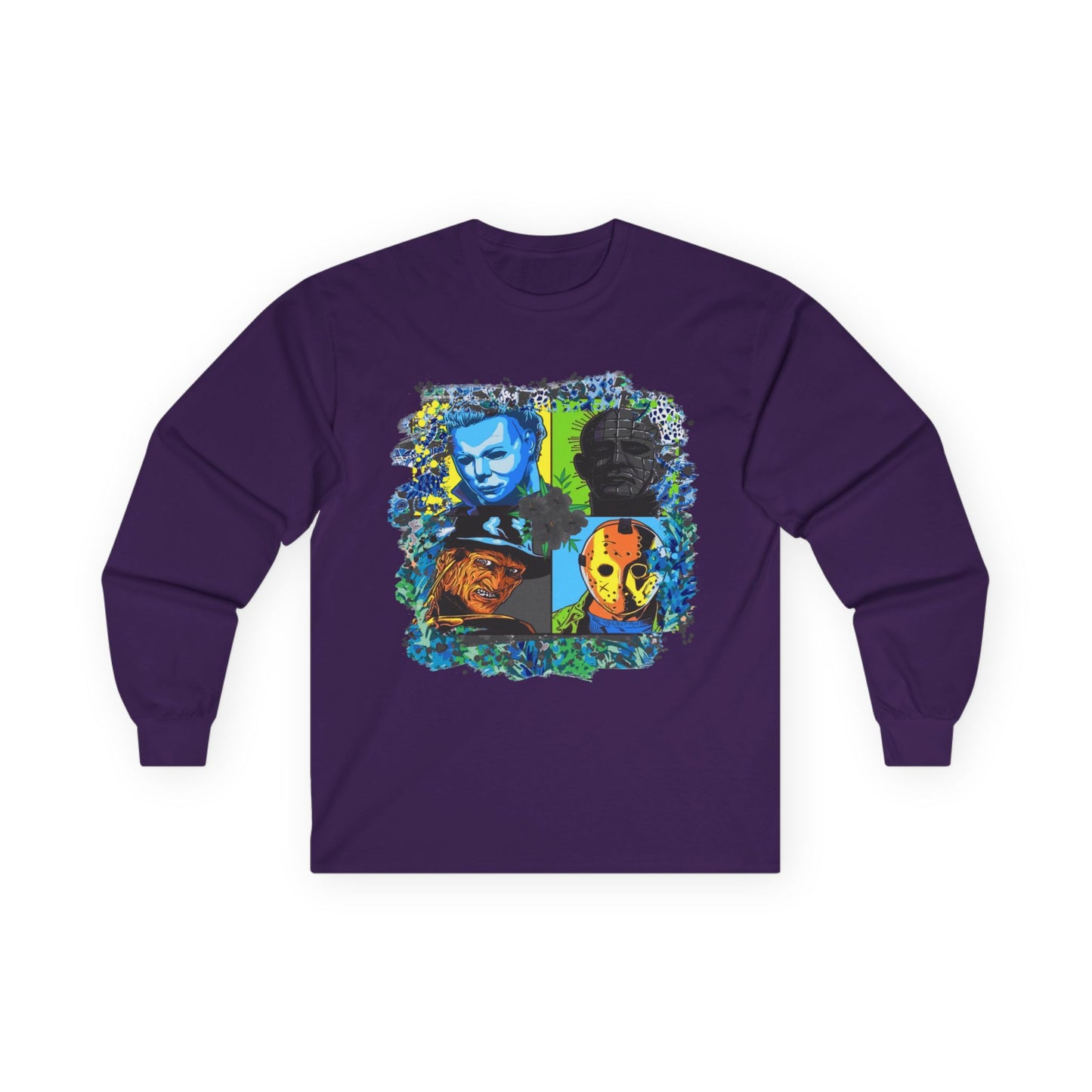 T-Shirt Artistic Long Sleeve Tee Unique Graphic Apparel Unisex Casual Wear Gift for Art Lovers Eco-Friendly Fashion Comfortable Layering Halloween