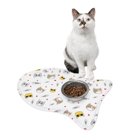 Pet Feeding Mat Cute Cat & Dog Feeding Mat Adorable Pet Dining Mat with Whimsical Animal Design Animal Lover Gift