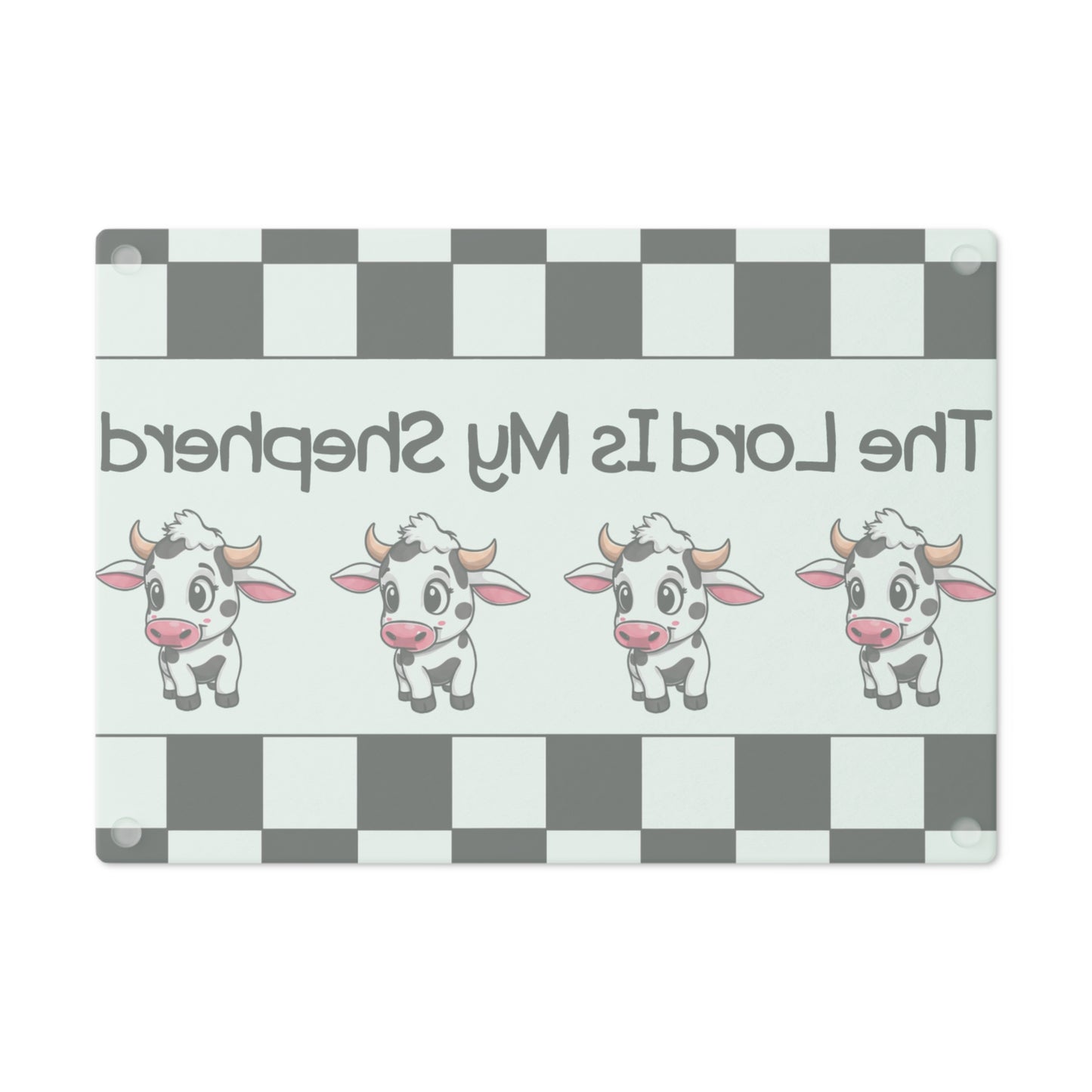 The Lord Is My Shepherd Cutting Board — Cute Cow Farmhouse Kitchen Decor