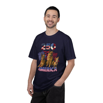 250 America German Shepherds Patriotic T-Shirt