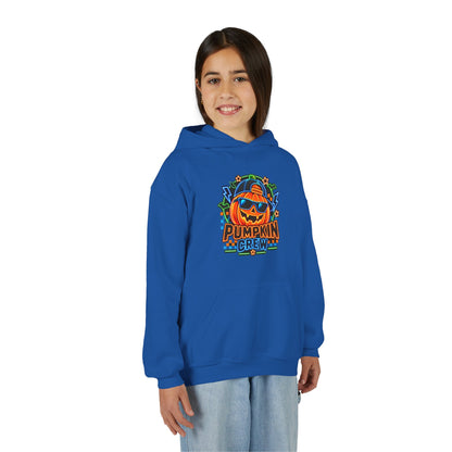Youth Pumpkin Crew Hoodie — Cute Jack-O’-Lantern Halloween Sweatshirt
