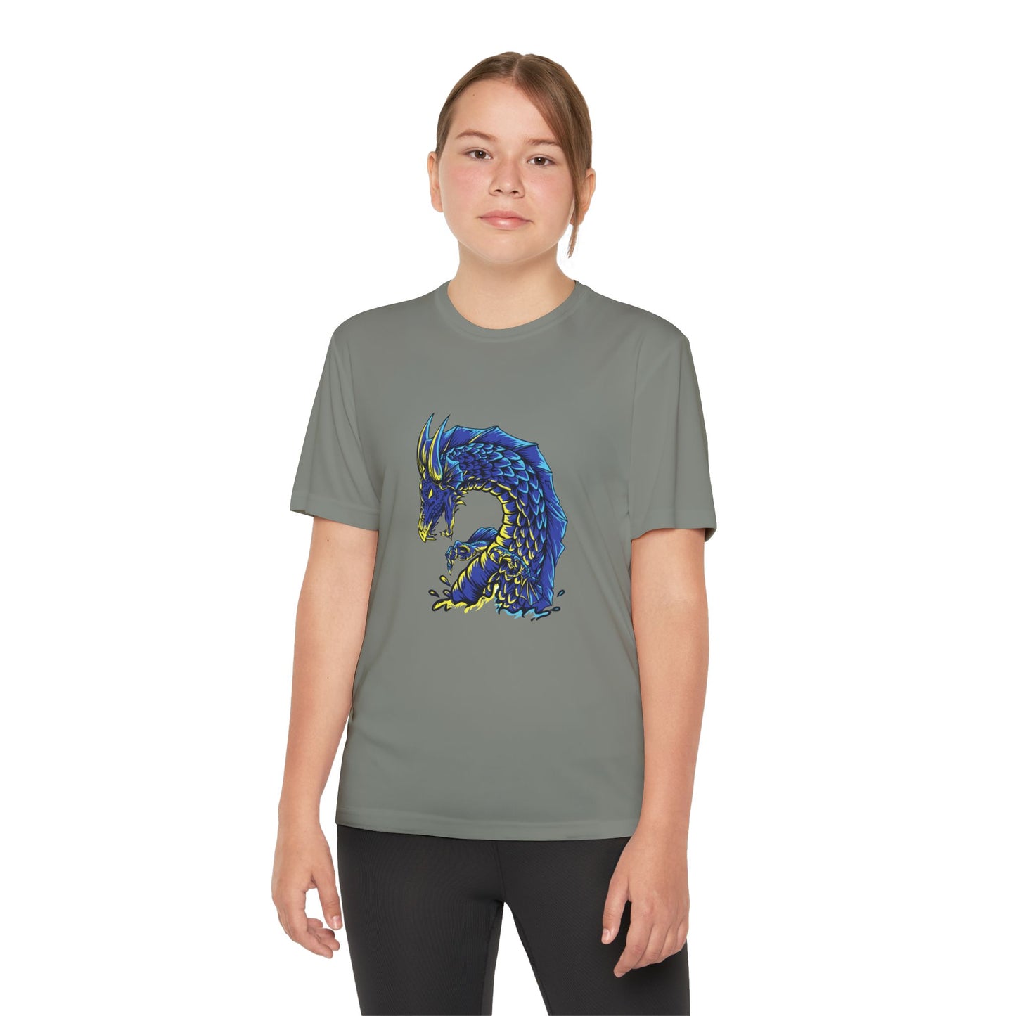 T-Shirt  Youth Dragon Graphic Tee Competitive Spirit Shirt for Kids Epic Dragon Art Birthday Gift Sports Event Apparel