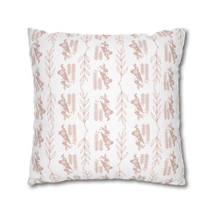 Boho Blush Floral Throw Pillowcase