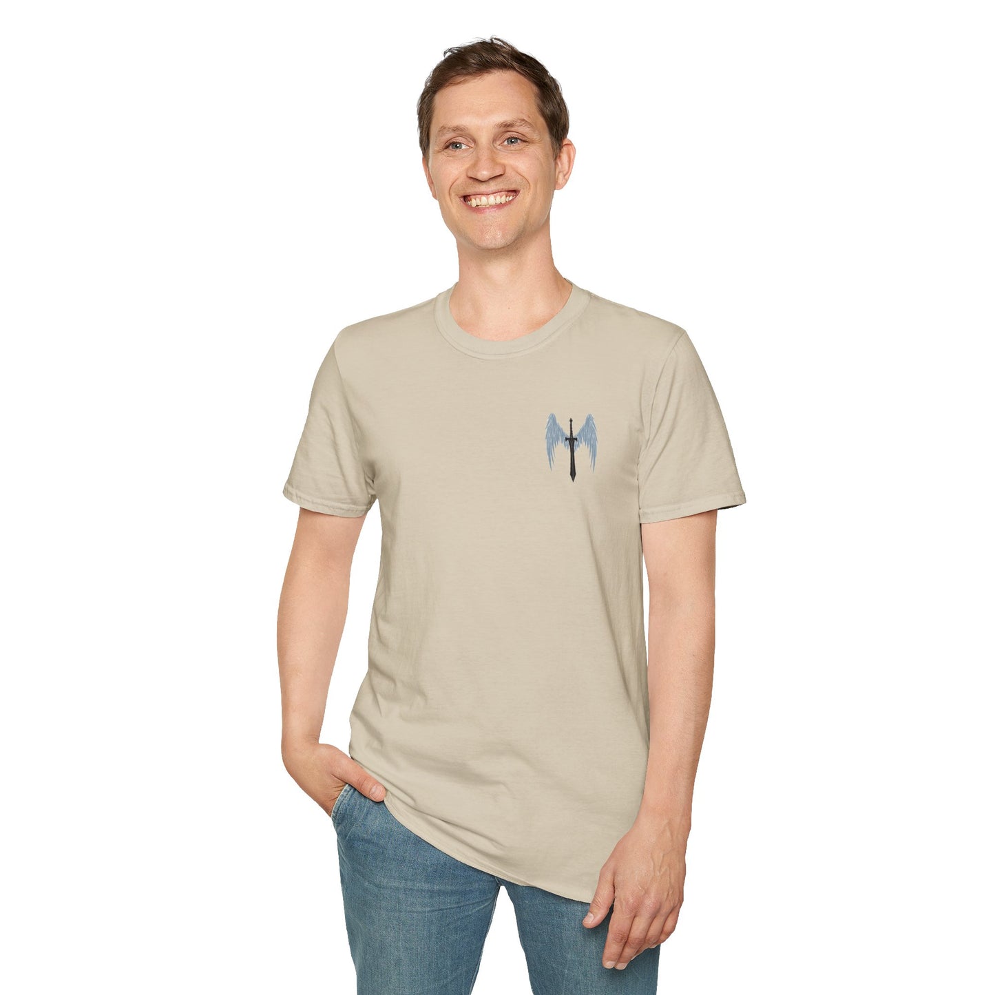 T-Shirt Unisex Softstyle T-Shirt with Inspirational Psalm Design Motivational Tee Christian Apparel Faith-Based Gift Casual Wear