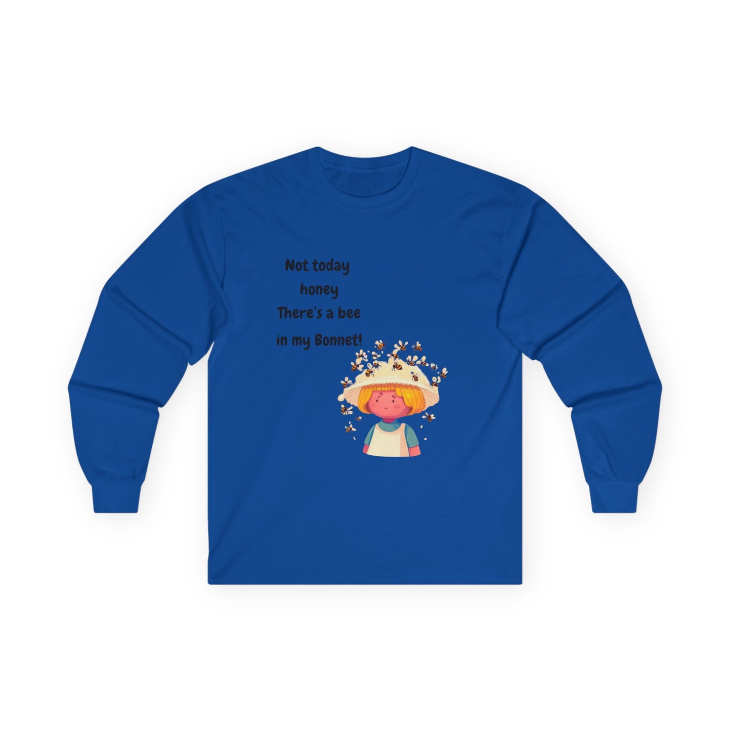 T-Shirt Unisex Long Sleeve Tee with Funny Bee Design Casual Wear Gift for Her Birthday, Summer Outfit Humorous Shirt