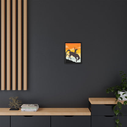 Framed Cowboy Sunset Canvas Art Equestrian Decor Farmhouse Wall Art Rustic Home Decoration Gift for Horse Lovers Rodeo Decor Housewarming Gift