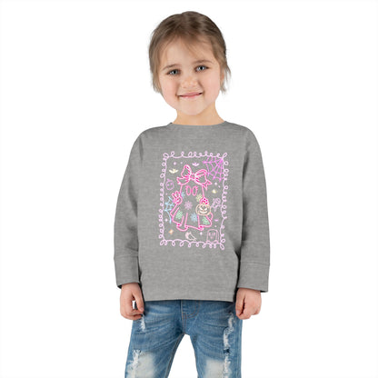 T-Shirt Cute Cat Toddler Long Sleeve Tee Adorable Gift Kids' Fashion Playdate Outfit Baby Shower Present Everyday Wear Halloween