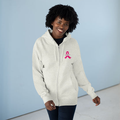 Sweatshirt Breast Cancer Awareness Unisex Zip Hoodie - Stronger Than The Storm Cool Weather Wear
