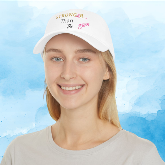 Baseball Cap Stronger Than The Storm Inspirational Low Profile Hat Cancer Awareness Gift
