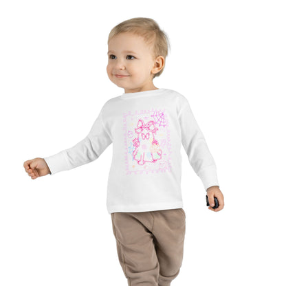 T-Shirt Cute Cat Toddler Long Sleeve Tee Adorable Gift Kids' Fashion Playdate Outfit Baby Shower Present Everyday Wear Halloween