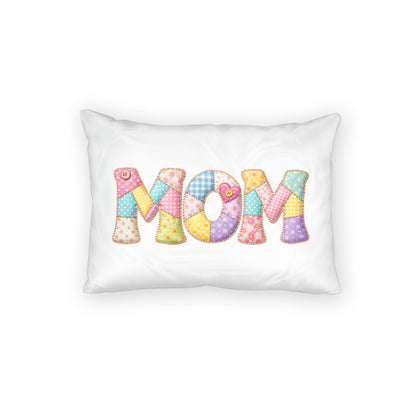 Mom Patchwork Pillow Sham — Floral Quilted 'MOM' Decorative Pillowcase for Mother's Day