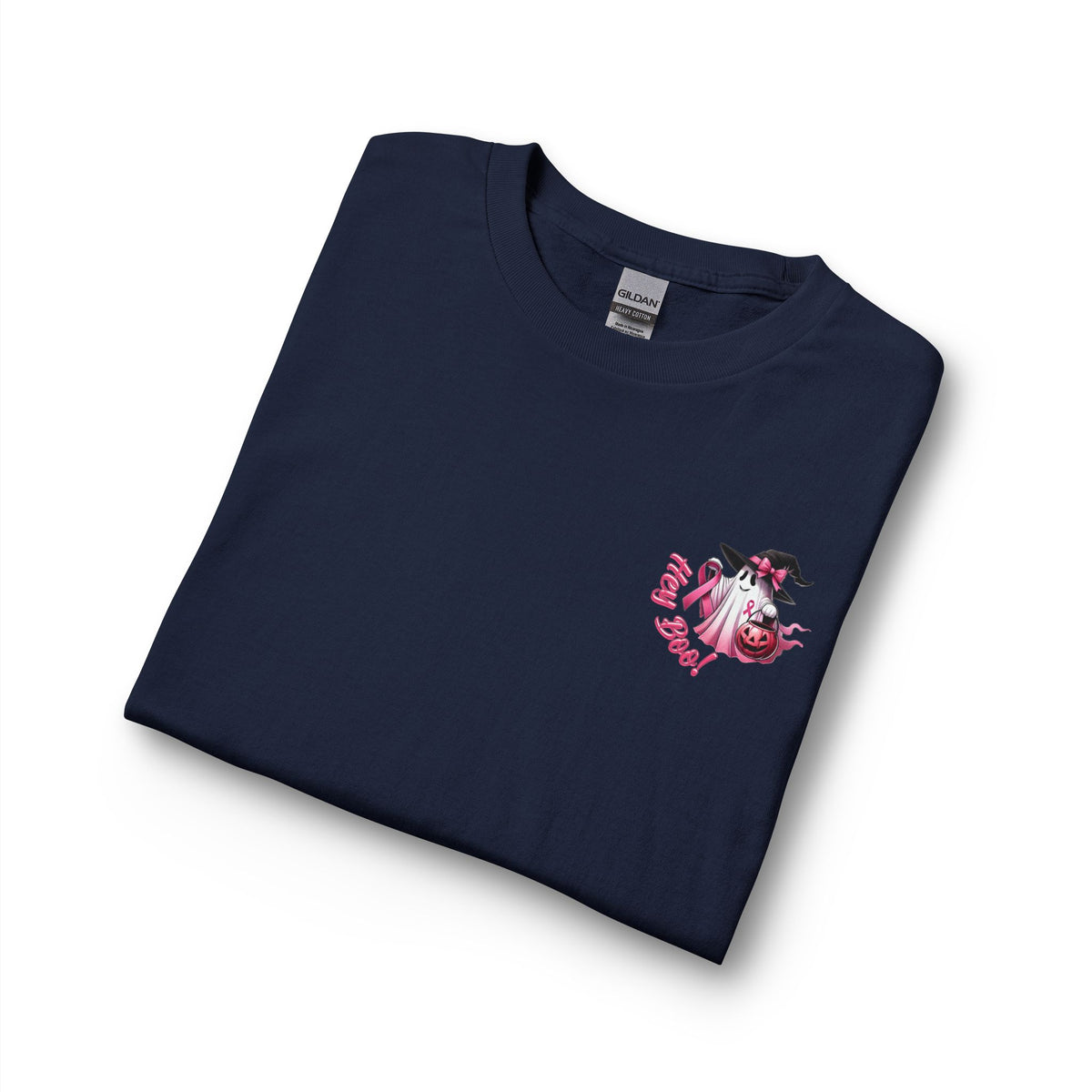 Breast Cancer Awareness Long Sleeve Tee — "In October We Wear Pink" Cow Design