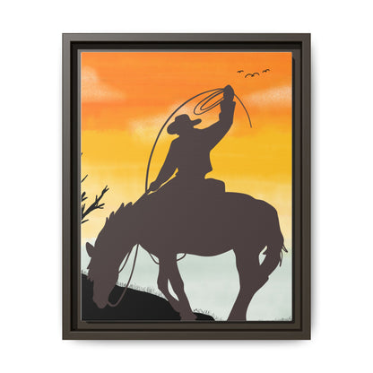 Framed Cowboy Rodeo Art Print Canvas Wall Decor Western Home Decor Rustic Cowboy Gift Equestrian Wall Art Country Themed Art Housewarming Gift