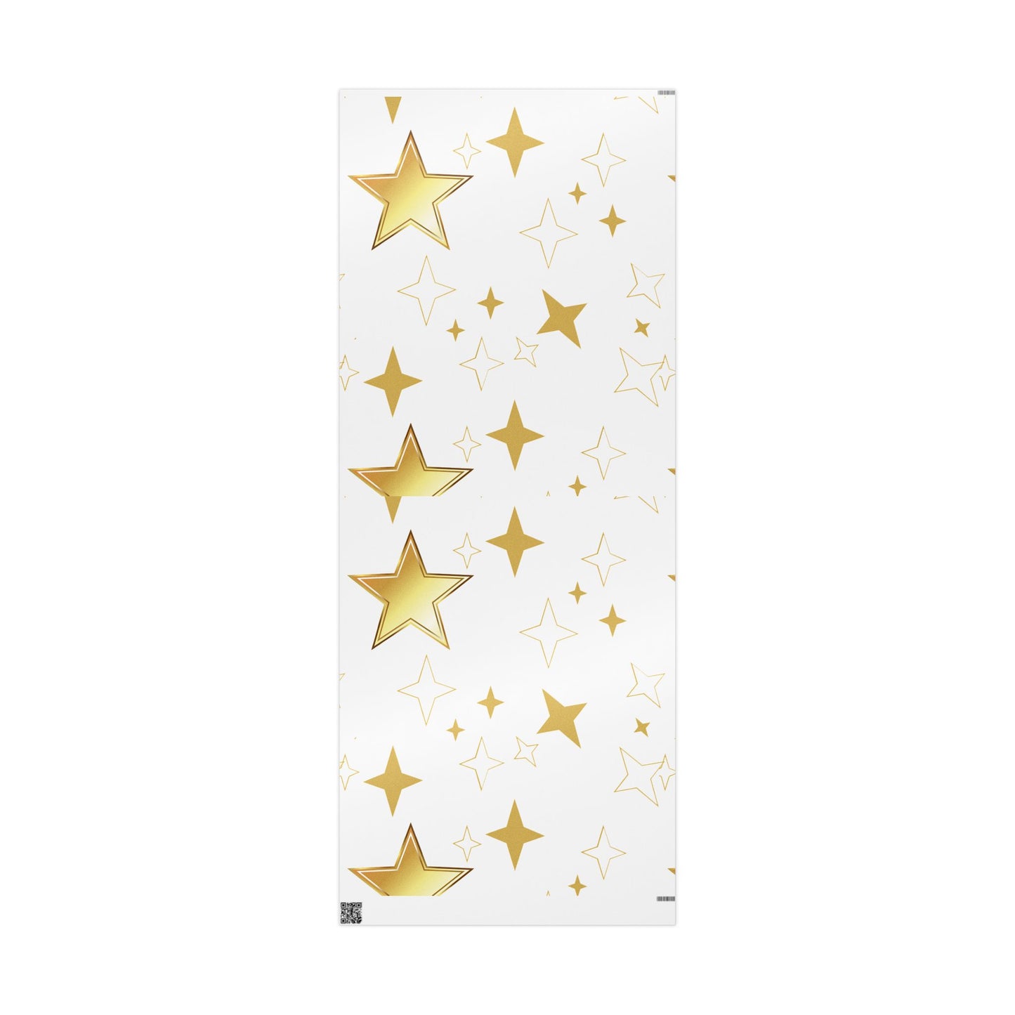 Gold Star Wrapping Paper Roll - Festive Birthday & Celebration Gift Wrap