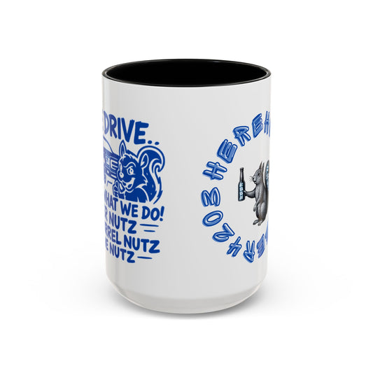 Funny Squirrel Coffee Mug – “Here Hold My Beer” Accent Ceramic Mug (15oz)