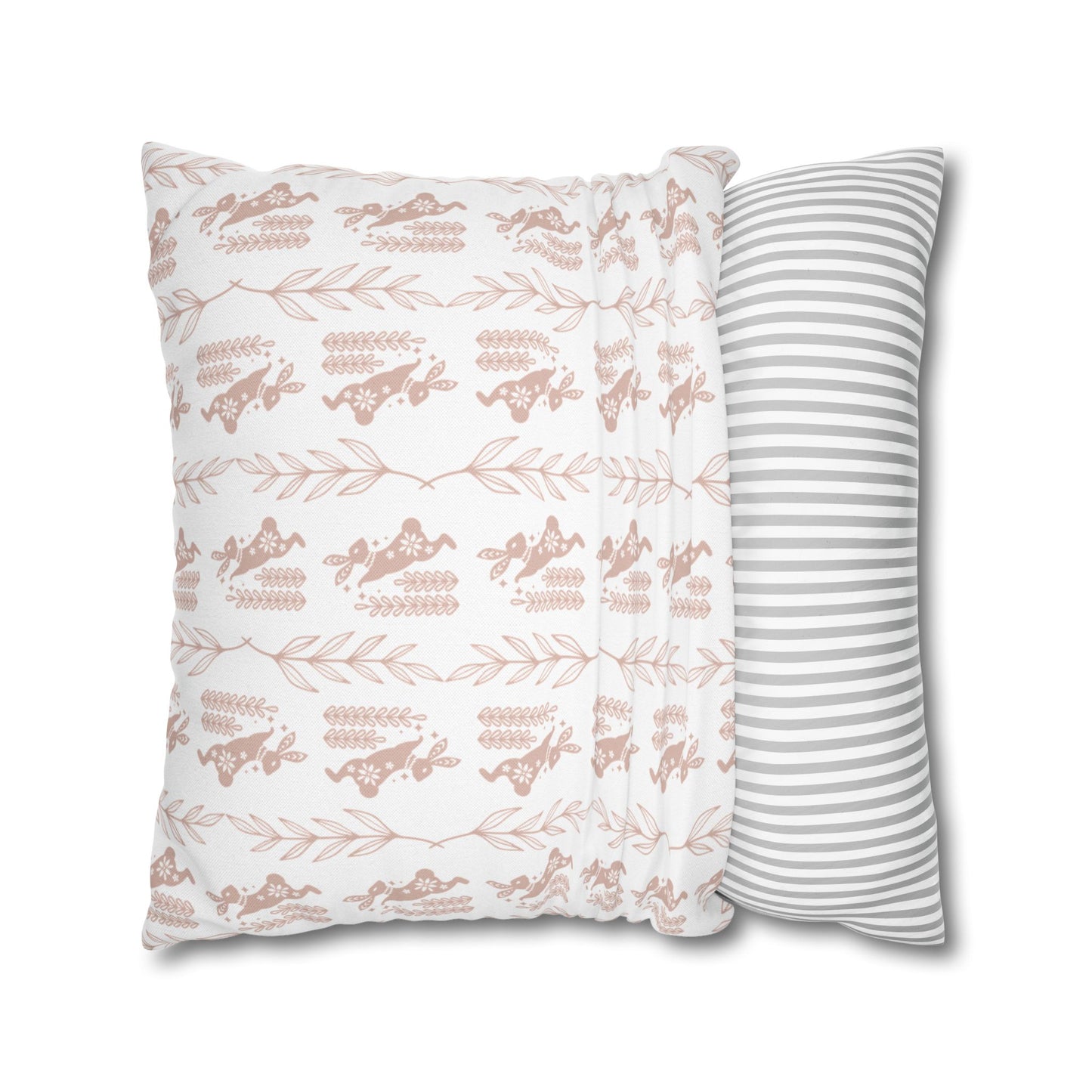 Boho Blush Floral Throw Pillowcase