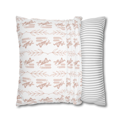 Boho Blush Floral Throw Pillowcase