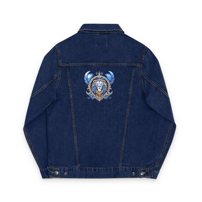 Denim Jacket Embroidered Unisex Denim Jacket Boho Style Jacket Denim Outerwear for Him Casual Jacket Unique Gift for Her