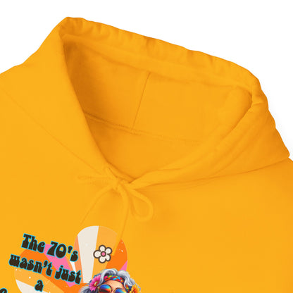 Retro Hippie Hoodie – "The 70's wasn't your generation it was mine" Colorful Boho Graphic