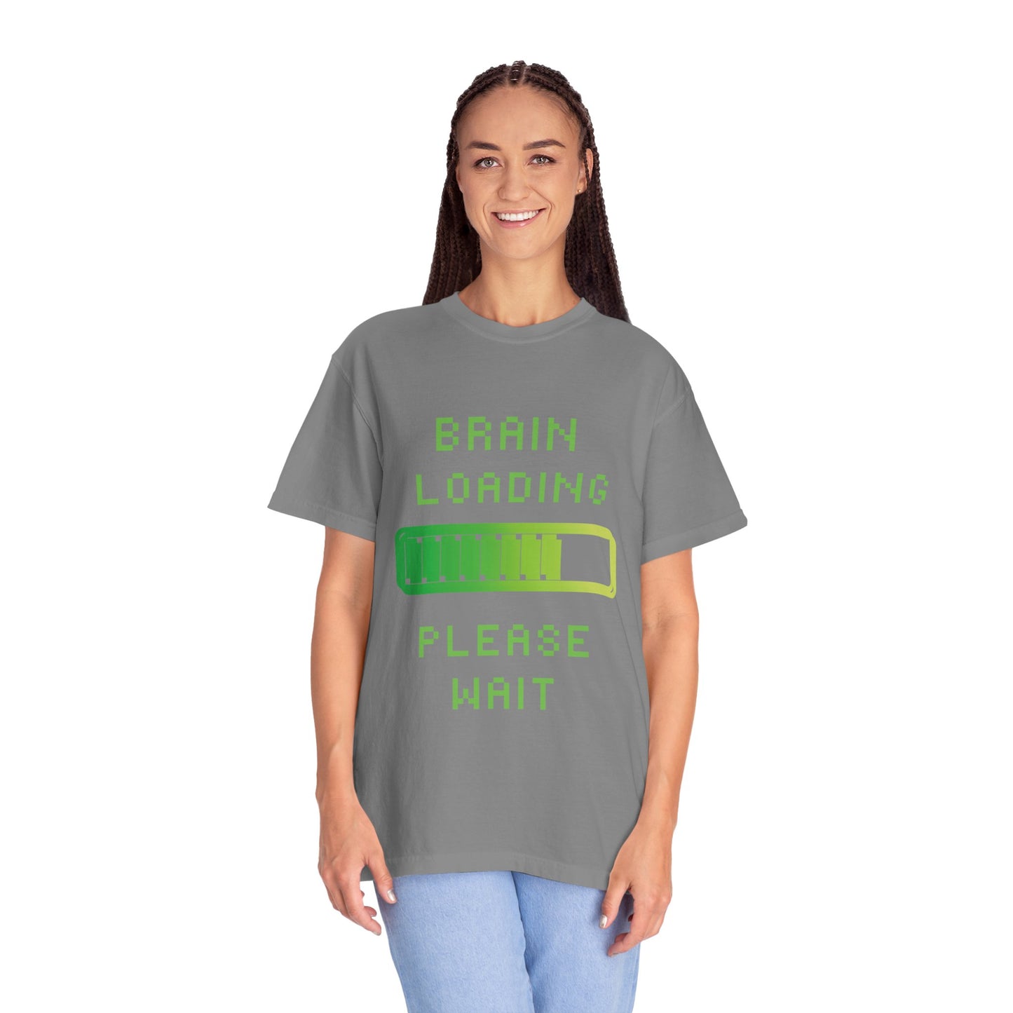 T-Shirt Loading Awareness T-Shirt - 8-bit Humor Gamer Gift Brain Loading Tee Unisex Graphic Shirt Quirky Humor Clothing
