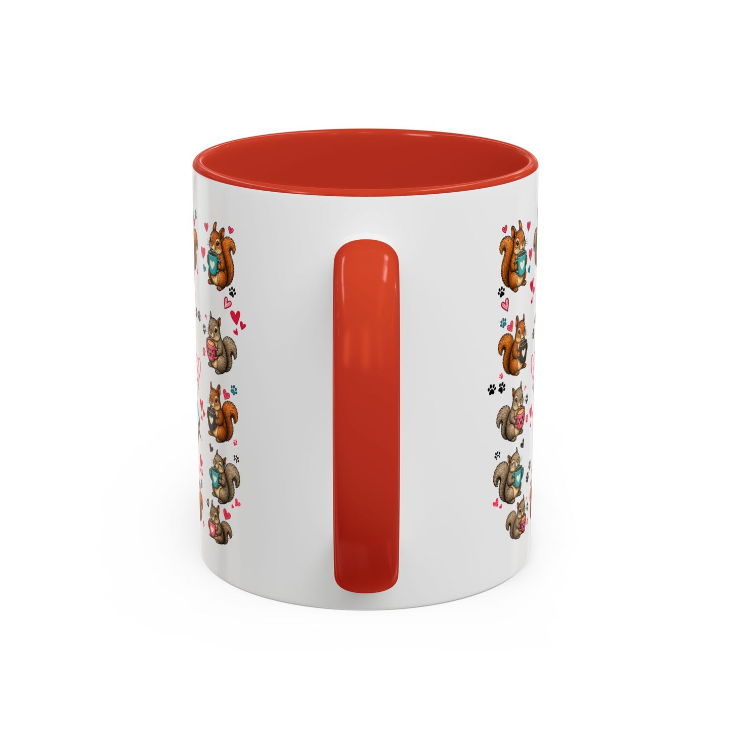 Accent Coffee Mug — "A Girl Can't Survive on Coffee Alone" Cute Squirrel Faith Mug