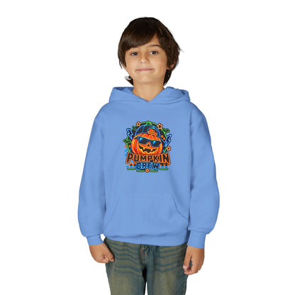 Youth Pumpkin Crew Hoodie — Cute Jack-O’-Lantern Halloween Sweatshirt