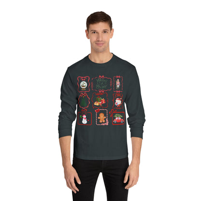 T-Shirt Festive Unisex Long Sleeve Shirt Holiday Christmas Apparel Winter Merchandise Gift for Him/Her Casual Layering Top