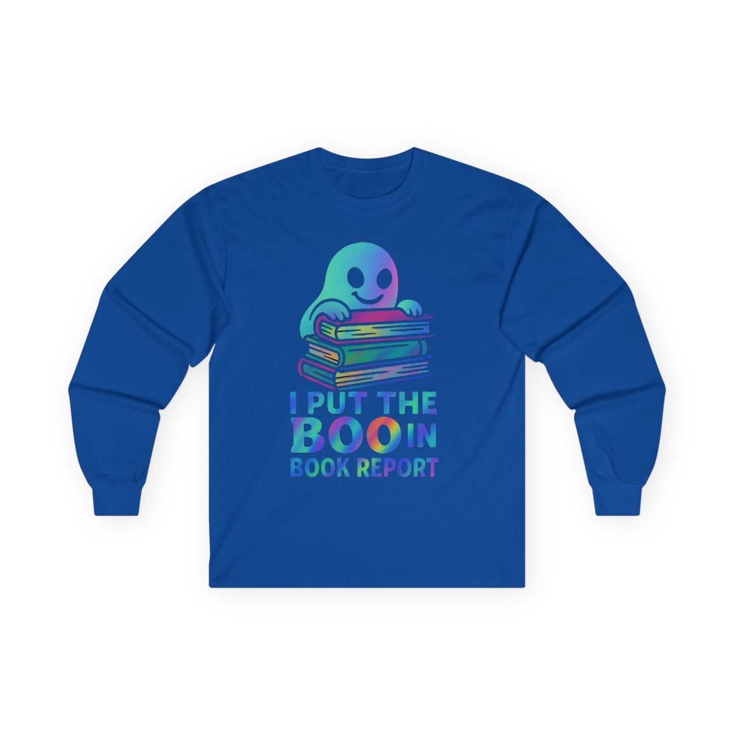 T-Shirt Whimsical Long Sleeve Tee for Book Lovers Halloween Shirt Cozy All-Seasons Top Fun Gift for Readers Book Report Humor Teacher Gift