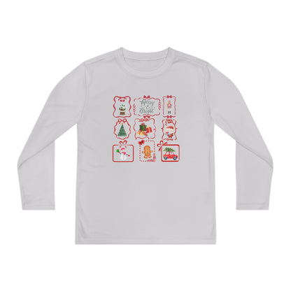 Youth Holiday Cheer Long Sleeve Tee - Christmas Gift, Kids Apparel, Seasonal Wear, Cute Holiday Outfit, Festive Shirt, Family Gatherings